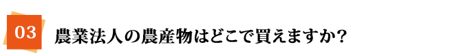 農業法人の農産物はどこで買えますか？
